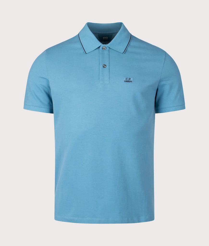 CP Company Mens Stretch Piqué Short Sleeve Striped Collar Polo Shirt
